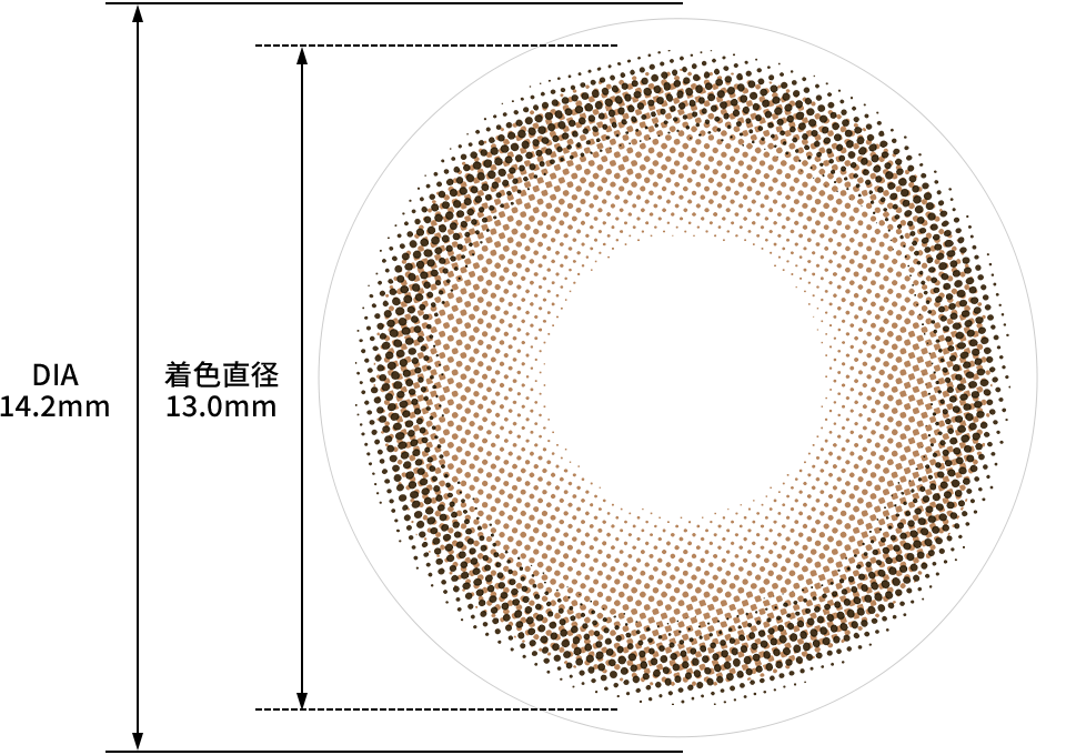 レンズデザイン DIA14.2mm 着色直径13.0mm