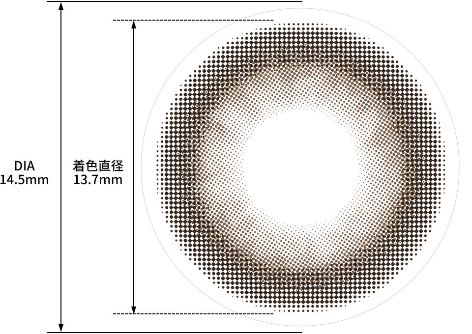レンズデザイン DIA14.5mm 着色直径13.7mm
